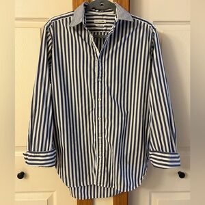 Rag and Bone Jean Navy Blue and White Striped Button Shirt Women’s S